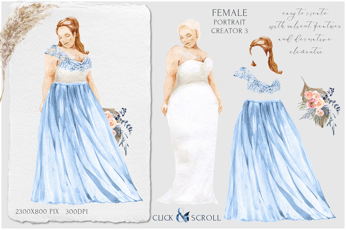 -20% Boho Wedding Portrait Creator, a Decorative Illustration by Cat In Colour (Photo 6 of 12)