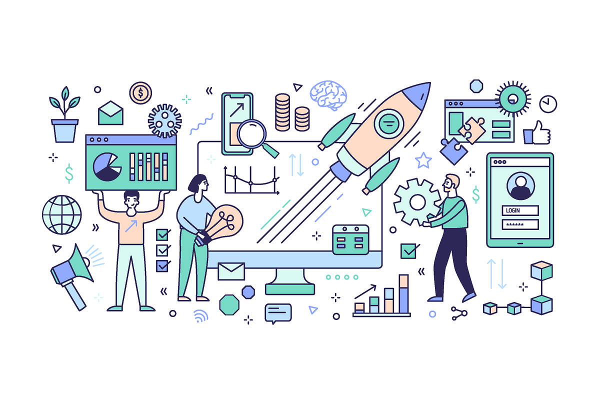 Startup concept banner, a Work Illustration by Good Studio (Photo 3 of 4)