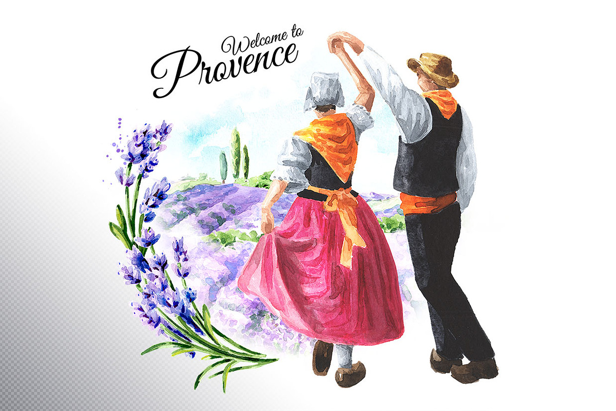 Welcome to Provence. Folk dance, a Decorative Illustration by Daria Ustiugova (Photo 3 of 3)