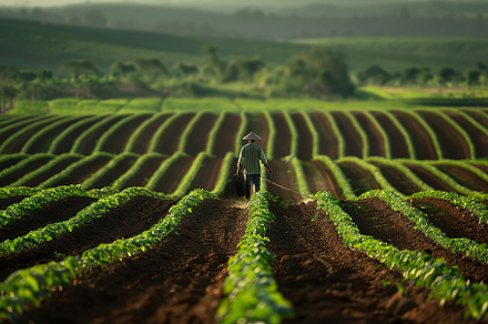 A person walks through a field of he, a Photo by Iftikhar Alam