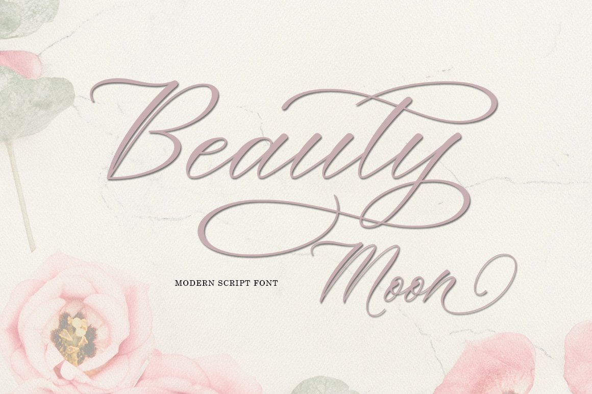 Beauty Moon Script, a Script Font by Zane Studio