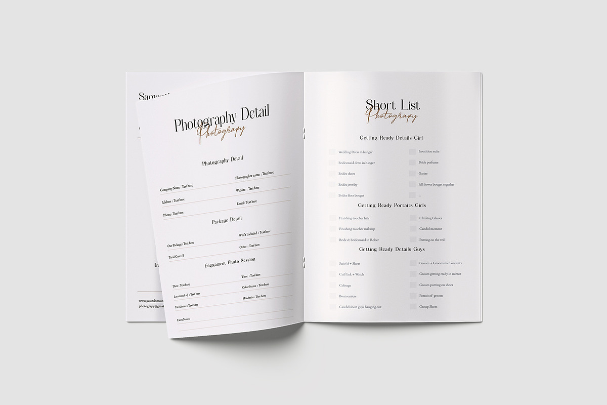 Project Wedding Photography Template, a Brochure Template by TMint Play (Photo 5 of 8)