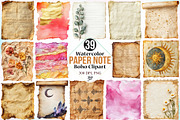 Watercolor Paper Note Boho Clipart, a Seasonal Illustration by Canvas Craft (Thumbnail 1 of 3)