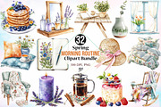 Spring Morning Routine Clipart PNG, a Seasonal Illustration by Canvas Craft (Thumbnail 1 of 3)