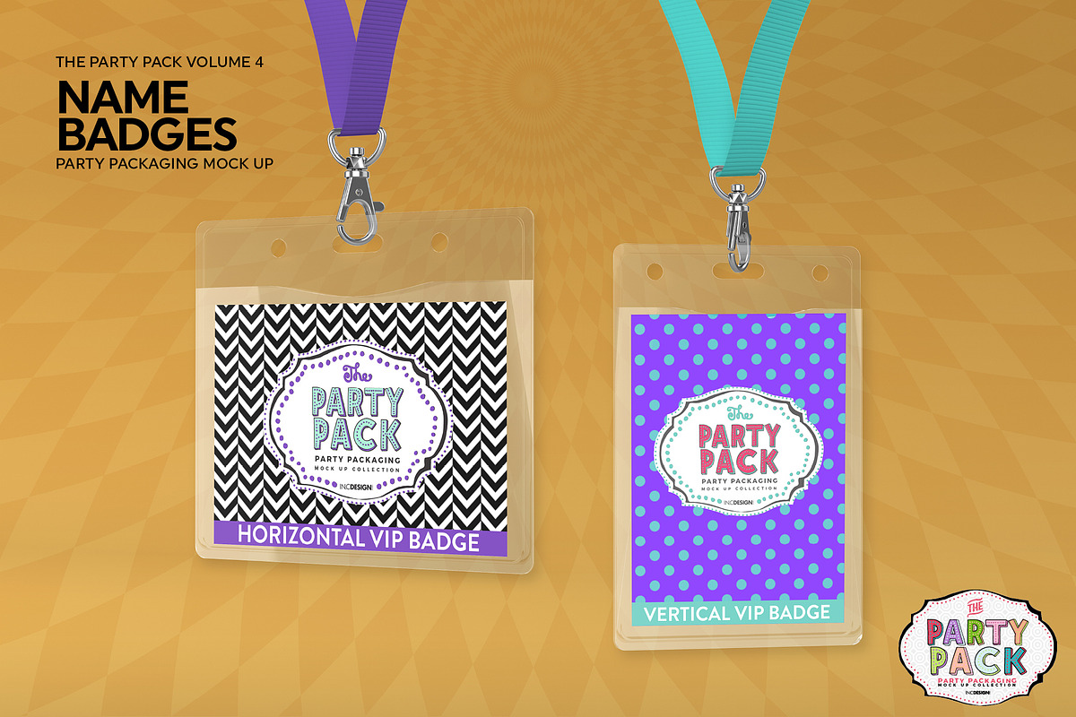 Name Badges with Lanyards Mockup, a Cups & Container Mockup by INCDesign (Photo 3 of 7)