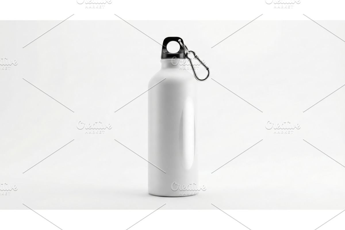 White Logo Water Bottle, a Food Illustration by CREATIVEDEF