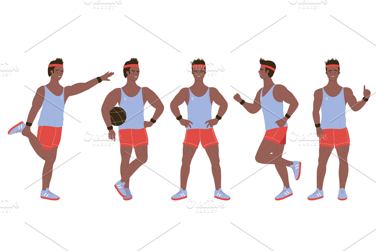 Afro Trainer in Various Athletic, a Person Illustration by Flashvector