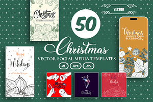 Christmas social media templates, a Social Media Template by MuzaInspires