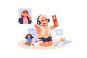 Happy, cute kids with gadgets set, a Person Illustration by PaperTrident (Thumbnail 2 of 7)