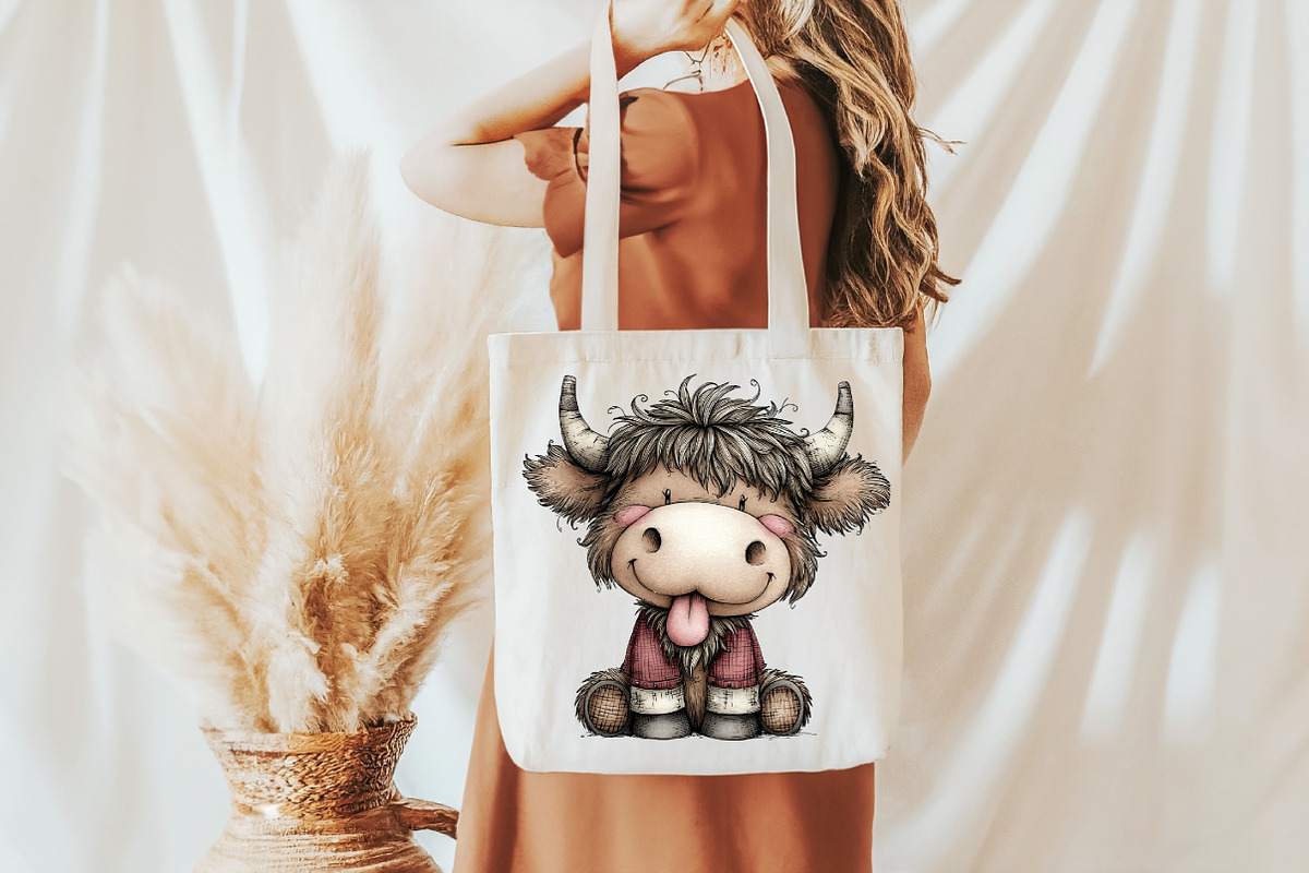 Quirky Highland Cow PNG, an Illustration by Libby Wishes (Photo 5 of 8)