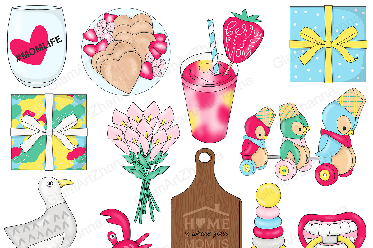 Mom Life Clipart, an Illustration by GlamArtZhanna (Photo 2 of 3)