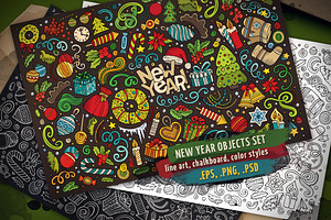 New Year Objects & Elements Set