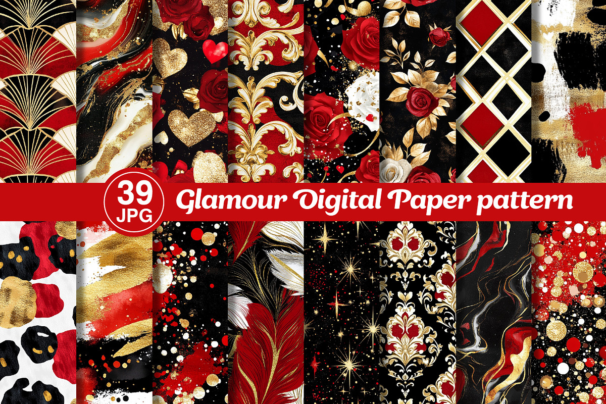 Glamour Digital Paper Patterns, a Texture Graphic by Dream Creation (Photo 1 of 7)
