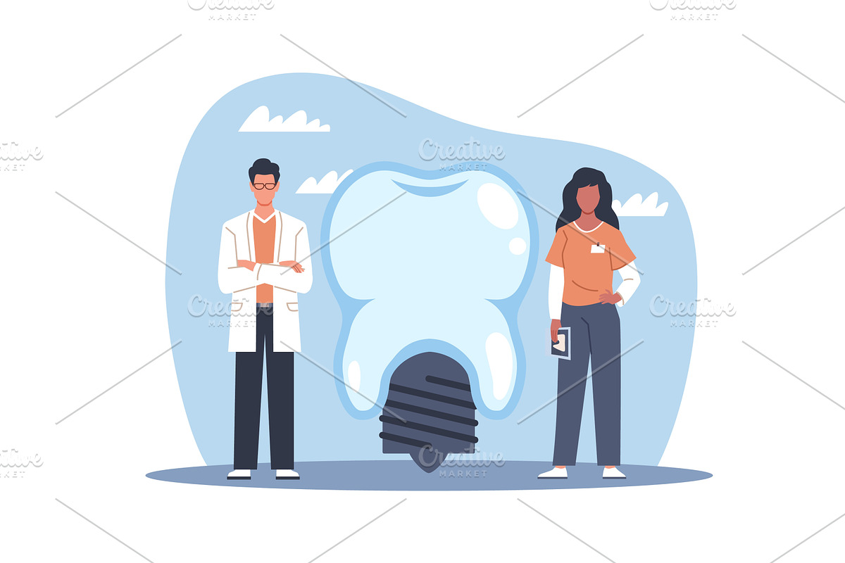 Dentures implants. Dental, a Healthcare Illustration by YummyBuum