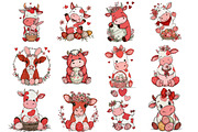 Whimsical Easter Cow Clipart, an Illustration by Designking (Thumbnail 3 of 5)