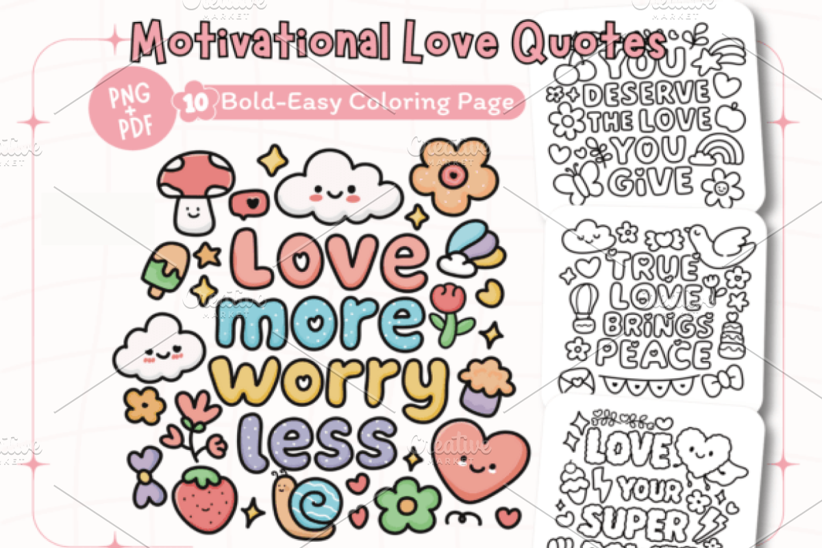 Motivational Love Quotes, a Decorative Illustration by Design Station (Photo 1 of 5)