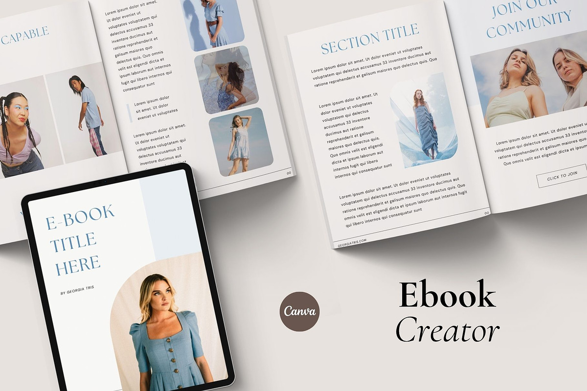 E-book Canva Template | Indigo, a Print Template by BoldNStudio (Photo 1 of 10)