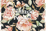 Watercolor peony roses pattern set, a Decorative Illustration by Edith’s World (Thumbnail 1 of 13)