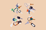Key chains set + seamless patterns, an Object Illustration by PaperTrident (Thumbnail 2 of 4)