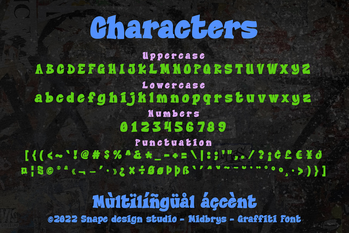 Midbrys - Graffiti Font, a Font by Snape Design Studio (Photo 2 of 5)
