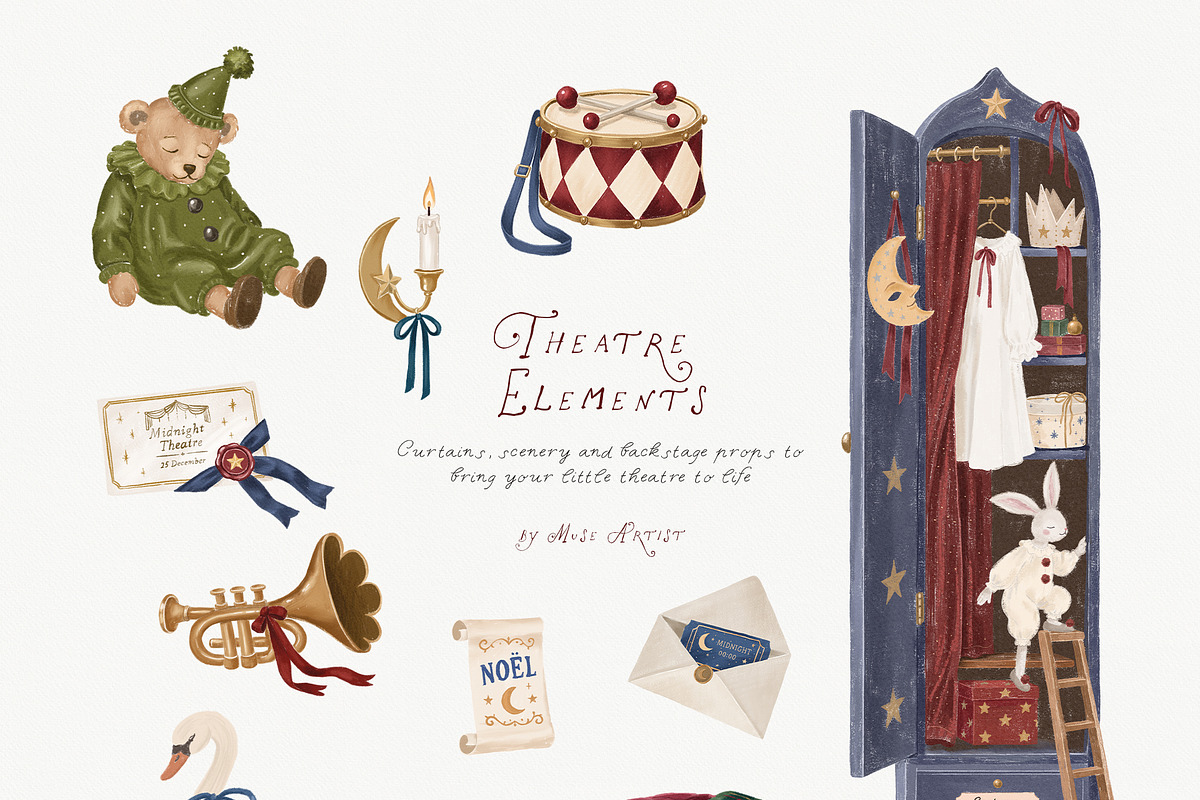 Christmas Theatre Clipart 230+, a Seasonal Illustration by Muse Artist (Photo 21 of 22)