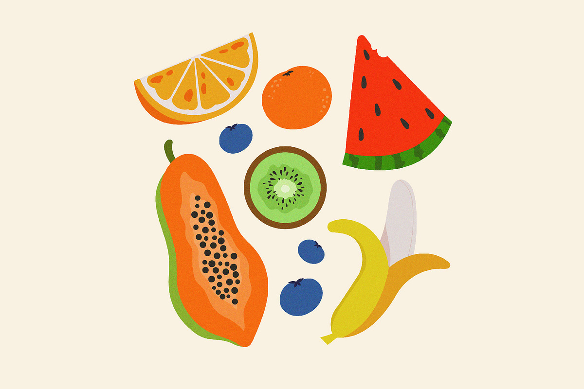 White Tropical Fruit Illustration, a Food Illustration by graphicook