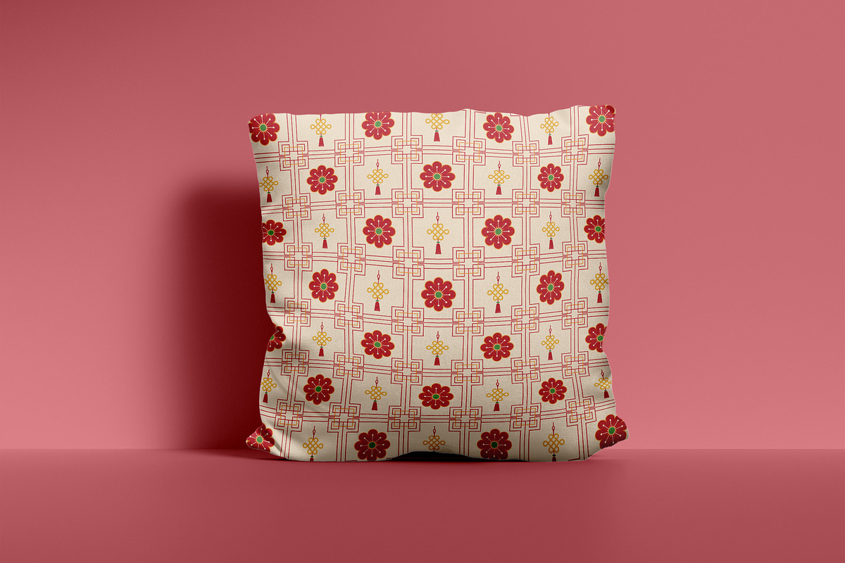 Geometric Chinese New Year Pattern, a Pattern Graphic by Neermana (Photo 2 of 5)