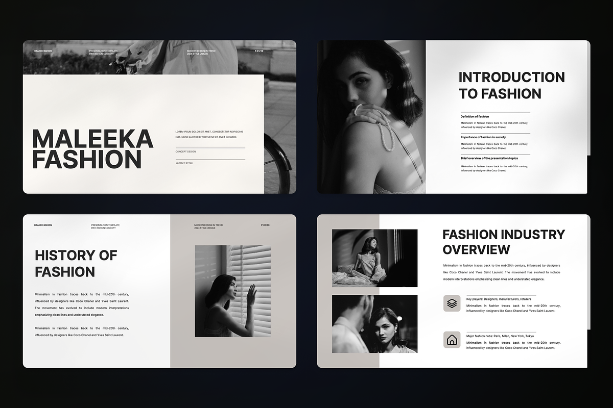 Black & White Fashion PowerPoint, a Presentation Template by SquidPixey (Photo 2 of 7)