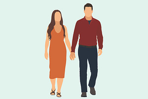 Couple Walking Forward Holding Hands