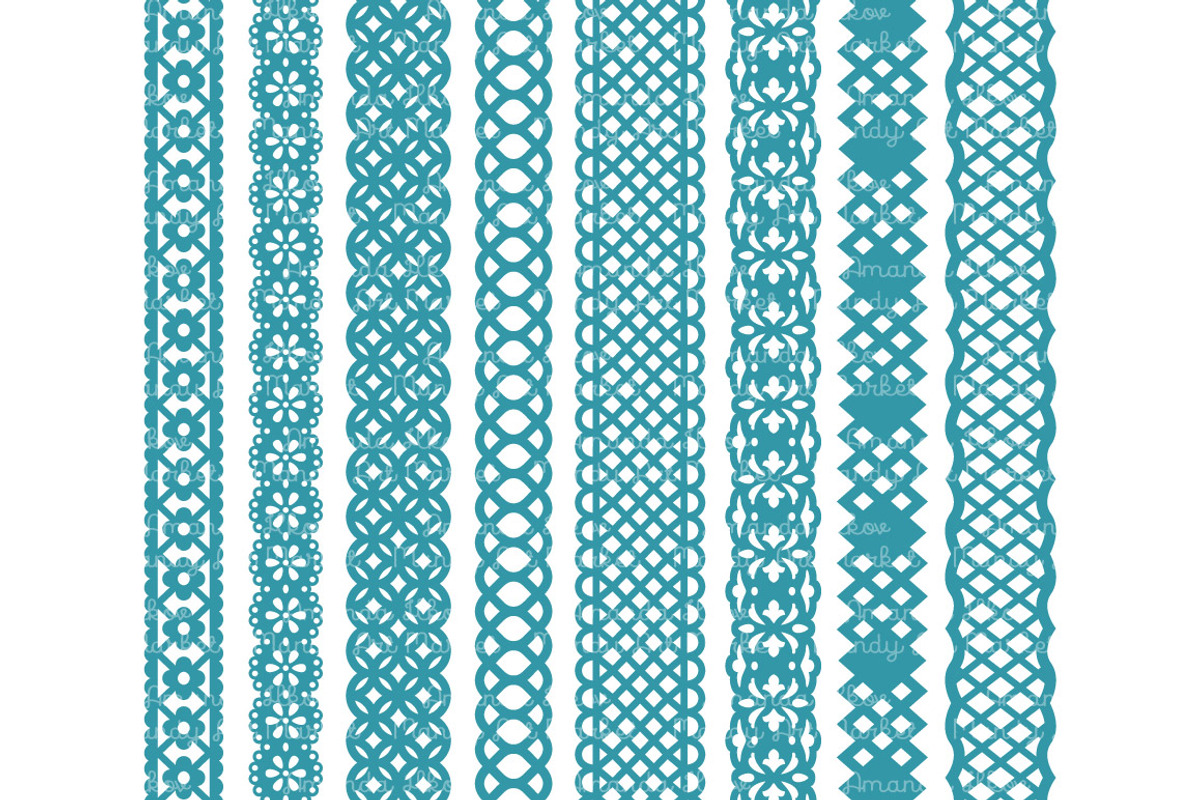 Vintage Blue Clipart Lace Borders, an Illustration by Amanda Ilkov (Photo 4 of 5)