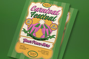 Green Beige Carnival Flyer Set, a Flyer Template by graphicook (Thumbnail 2 of 3)