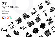 Gym & Fitness Icons Set - Glyph, a Solid Icon by Kmg Design (Thumbnail 1 of 2)