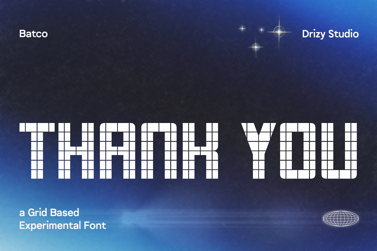 Batco – Grid Based Experimental Font, a Font by Drizy (Photo 8 of 8)
