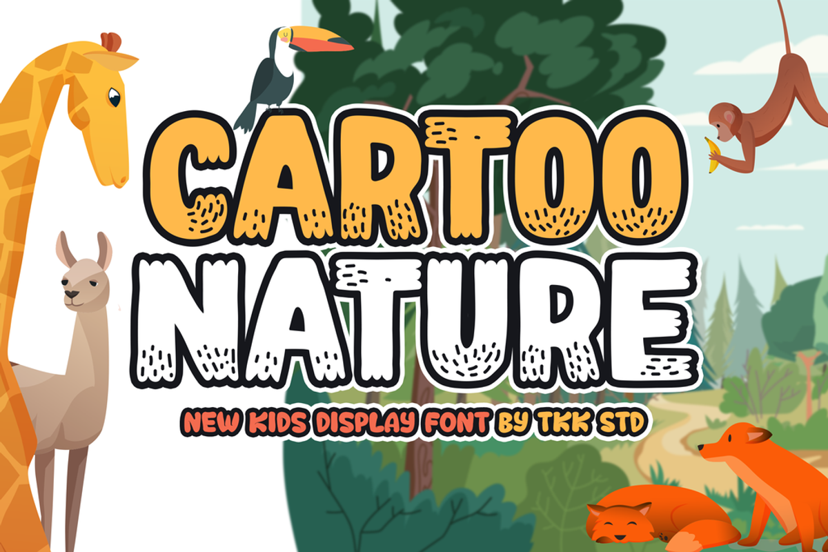Cartoo Nature - Cartoon Font, a Sans Serif Font by tokokoo (Photo 1 of 13)