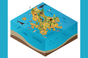 Europe isometric flora & fauna map, an Animal Illustration by pet design shop (Thumbnail 4 of 5)