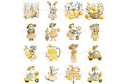 Floral Spring Animals Clipart, Goose, an Animal Illustration by Nicole Branger Art (Thumbnail 10 of 22)