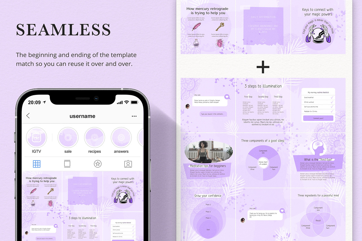 Spiritual Coach Instagram Puzzle, a Social Media Template by Sakura Digitals (Photo 3 of 4)