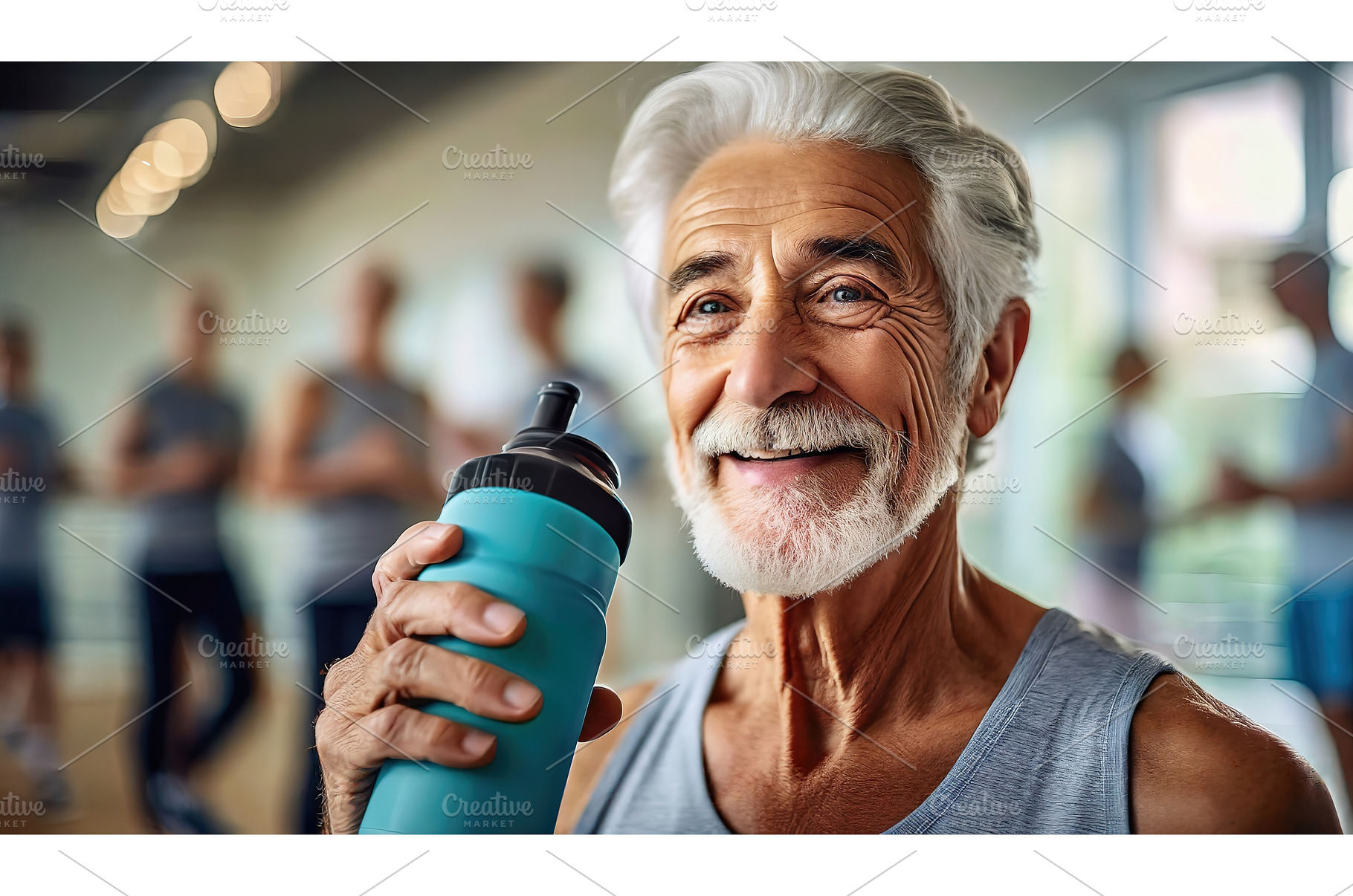 Elderly man with white hair smiling, a Person Photo by Igor Tichonow