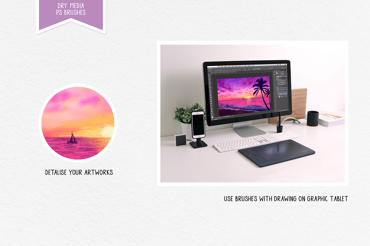 Dry media. Brushes for PS, a Brush Add-On by Leo Studio Design Lab (Photo 4 of 10)