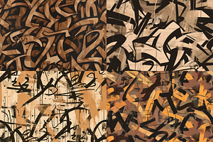 Brown Graffiti Seamless Patterns