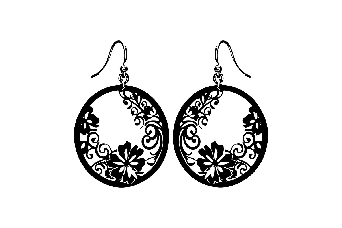 Round Filigree Earrings SVG Set, a Graphic by Creativeshirt (Photo 5 of 13)
