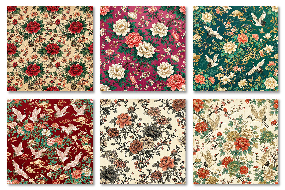 Vintage Chinese Digital Paper, a Texture Graphic by Dream Creation (Photo 3 of 6)