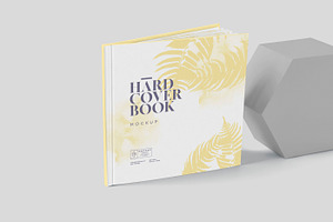 Flat Square Hardcover Book Mockups