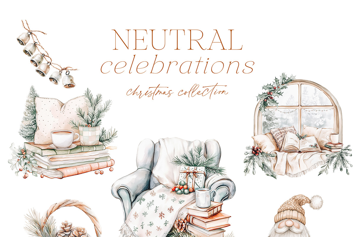 Watercolor Christmas Graphics, a Seasonal Illustration by studioequinox (Photo 7 of 8)