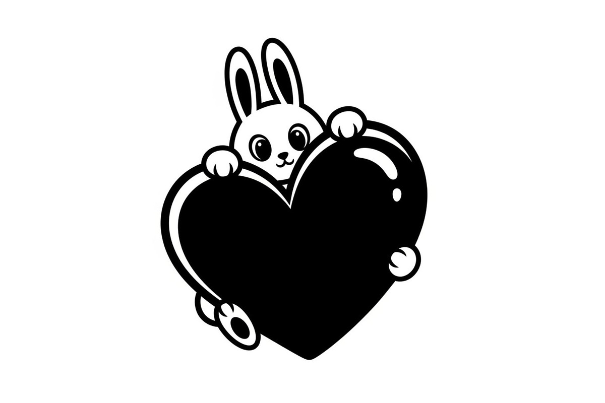 Cute Bunny Love Silhouette Icons, an Illustration by Creativeshirt (Photo 7 of 51)