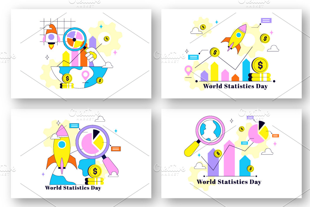 10 World Statistics Day Illustration, a Finance Illustration by denayunebgt (Photo 3 of 4)