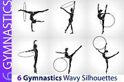 Rhythmic Gymnastics with Hoop set, a Sport Illustration by Kluva's Wavy Silhouettes (Thumbnail 1 of 2)