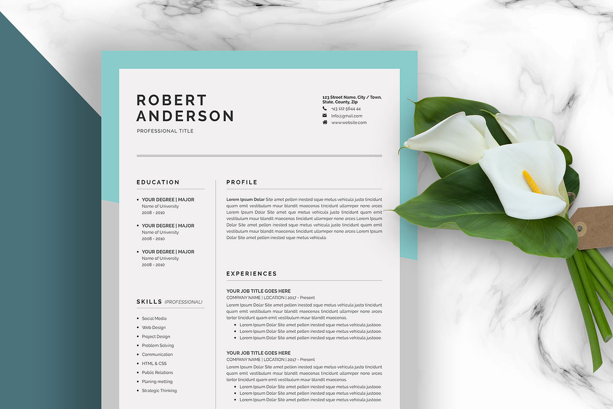 Resume/CV (3 Pages), a Resume Template by SlideCo (Photo 1 of 6)