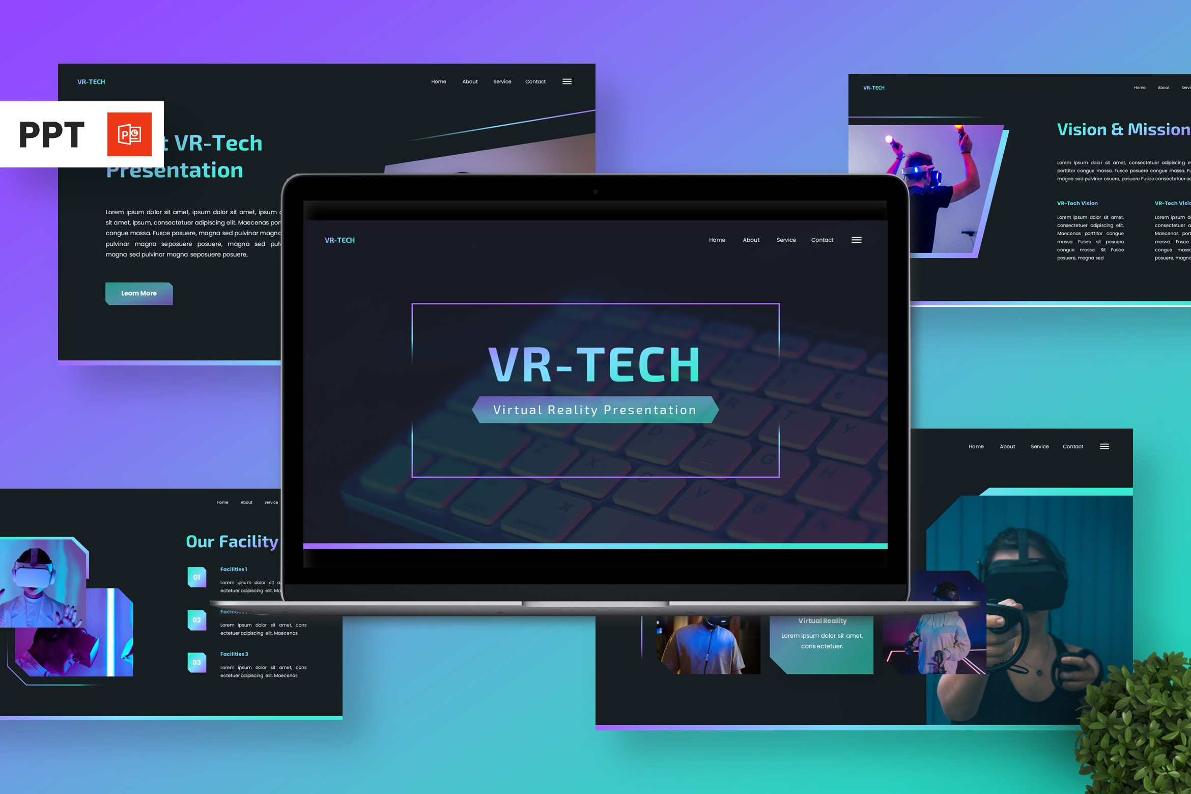 VR-Tech - Powerpoint Templates, a Presentation Template by Deepslide Studio