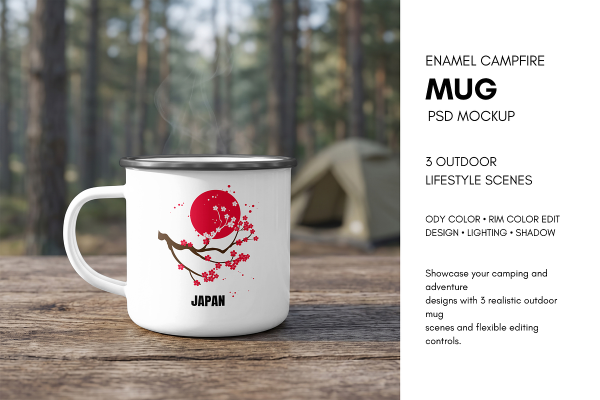 Enamel Campfire Mug Mockup Bundle, a Cups & Container Mockup by Pixel Foundry (Photo 1 of 6)